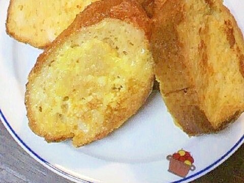 フレンチトースト　残ったフランスパンで美味しく。